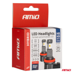 LED крушки за главното осветление Hybrid серия H8 H9 H11 H16 6000K Canbus 60W AMIO-04116