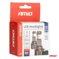 LED крушки за основното осветление Hybrid серия HB3 HIR1 H10 6000K Canbus 60W AMIO-04117