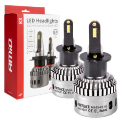 LED крушки главното осветление K3 H3 12V 6000K canbus AMIO-03681