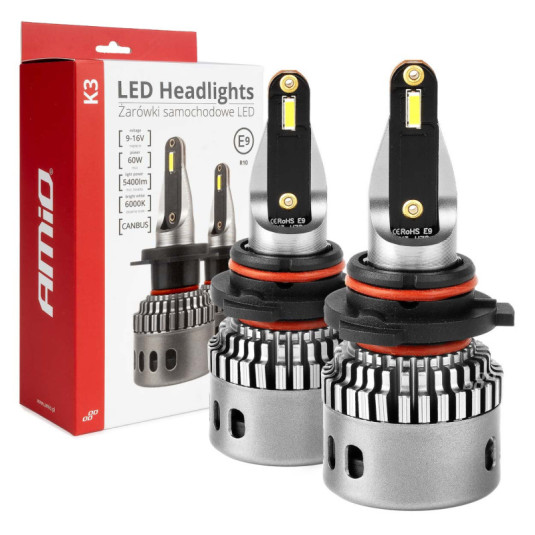 LED светлини за главното осветление K3 HB4 9006 12V 6000K canbus AMIO-03688