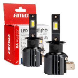 LED крушки X4-series AVIATOR H3 6500K макс 44W AMIO-03762