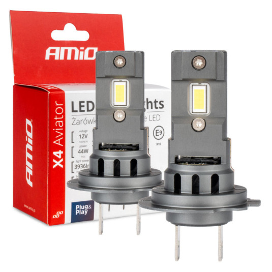LED крушки X4-series AVIATOR H7/H18 6500K max 44W AMIO-03764