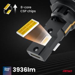 LED крушки X4-series AVIATOR H7/H18 6500K max 44W AMIO-03764