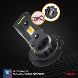 LED крушки X4-series AVIATOR H7/H18 6500K max 44W AMIO-03764