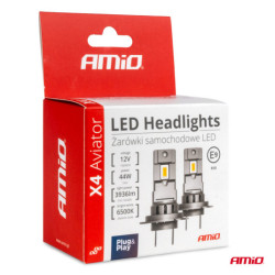 LED крушки X4-series AVIATOR H7/H18 6500K max 44W AMIO-03764
