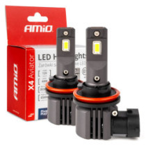 LED крушки X4-series AVIATOR H8/H9/H11/H16 6500K макс 44W AMIO-03765