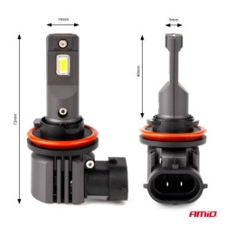 LED крушки X4-series AVIATOR H8/H9/H11/H16 6500K макс 44W AMIO-03765