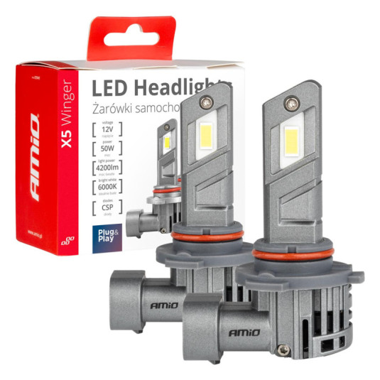 LED крушки X5-series WINGER HB3 6000K макс 50W AMIO-03948