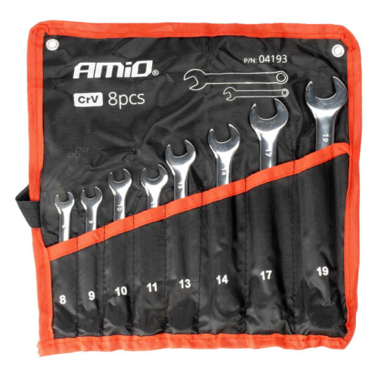 Комплект ключове 8-19 mm 8 бр. AMiO-04193