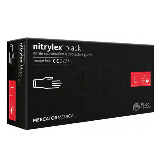 Нитрилни ръкавици Nitrylex Basic размер L, 100 бр. black