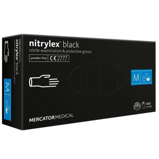 Нитрилни ръкавици Nitrylex Basic размер M, 100 бр. черни