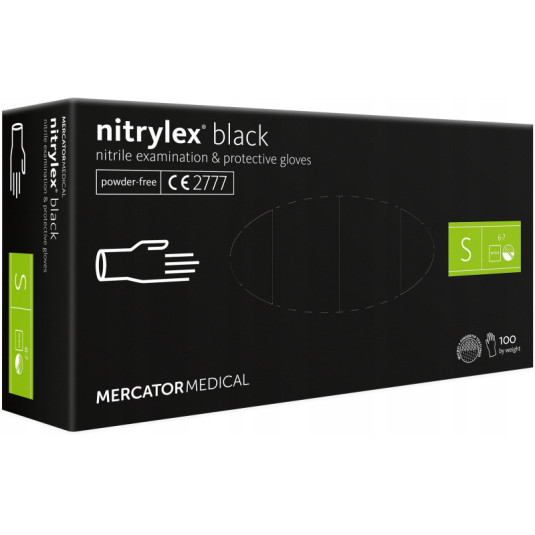 Нитрилни ръкавици Nitrylex Basic размер S, 100 бр. черни