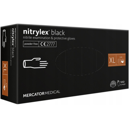 Нитрилови ръкавици Nitrylex Basic размер XL, 100 бр. black