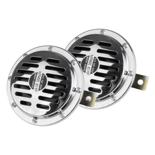 Звукова сигнализация клаксон хром 125 mm 12V AMIO-04074