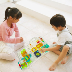 Сензорна манипулационна дъска Montessori с дръжки мече XXL светлина звук