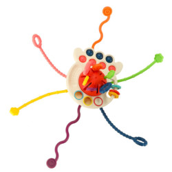 Montessori сензорна играчка за бебета шнурове бутони мъниста