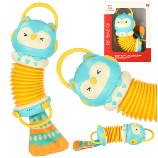 Harmony akordeón pre deti оранжева sova hrajúca LED 30cm