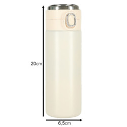 Термочаша със съкълчалка LED термос 420ml бежова