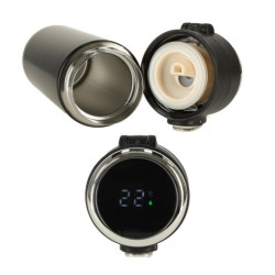 Термокъса с мундщук LED термос 420ml черен