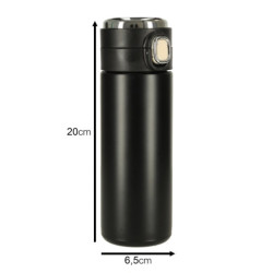Термокъса с мундщук LED термос 420ml черен