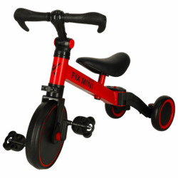 Trojkolka TRIKE FIX MINI CROSS - COUNTRY 3V1 s pedálmi червена