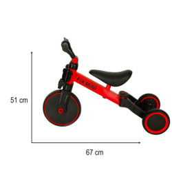 Trojkolka TRIKE FIX MINI CROSS - COUNTRY 3V1 s pedálmi червена