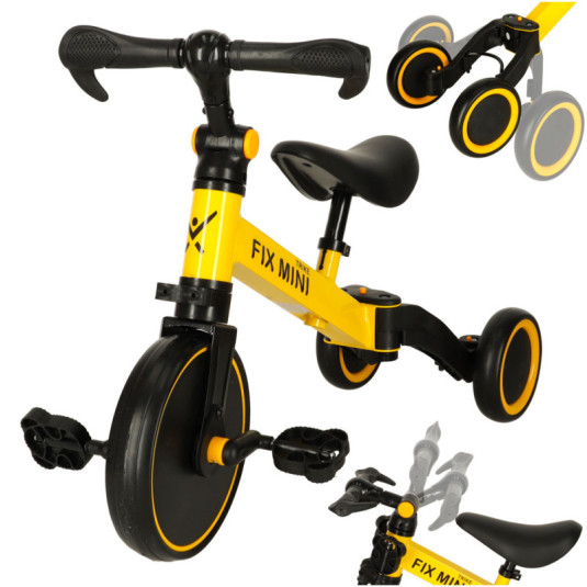 Триколка TRIKE FIX MINI CROSS - COUNTRY 3V1 с педали жълта