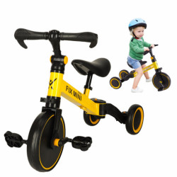 Триколка TRIKE FIX MINI CROSS - COUNTRY 3V1 с педали жълта