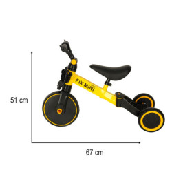 Триколка TRIKE FIX MINI CROSS - COUNTRY 3V1 с педали жълта
