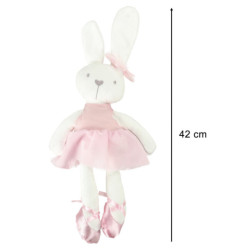 Плюшено талисман заек в розова рокля 42cm