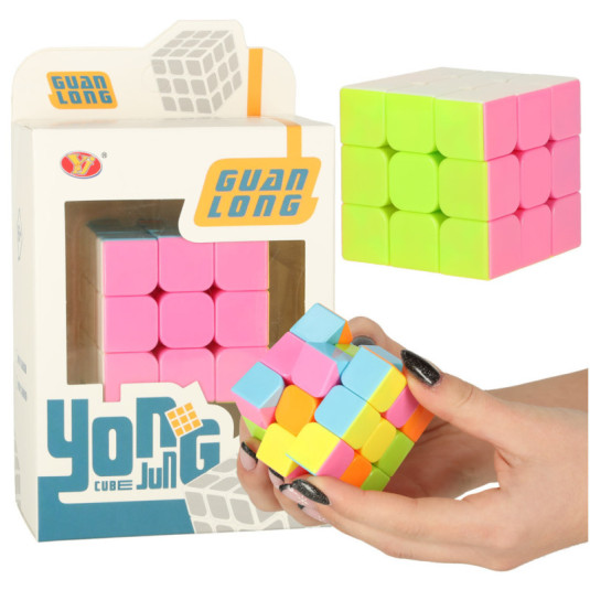 Пъзел игра Куб 3x3 неон 5,65 см