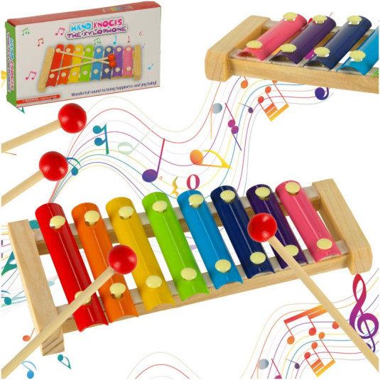 Цветен образователен дървен цимбал