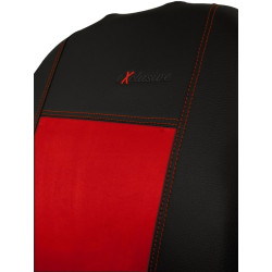 Poťahy pre Škoda KAROQ SPORT LINE (od 2021) Exclusive Alcantara (Alcantara-koža) červená (vyp)