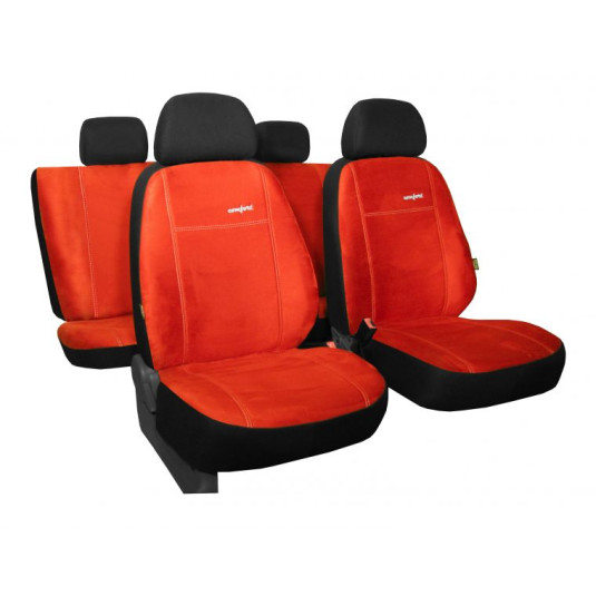 Poťahy pre FORD PUMA II (od 2019) Comfort (Alcantara) tehlovo červená (vyp)