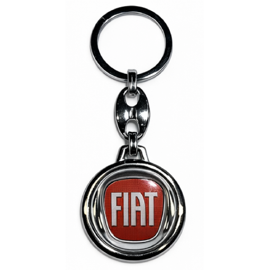 Брелок от смола Fiat червен кръгъл