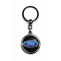 Ключодържател смолен Ford черен кръгъл