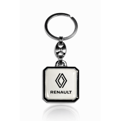 Ключодържател от смола Renault ново лого квадратен бял