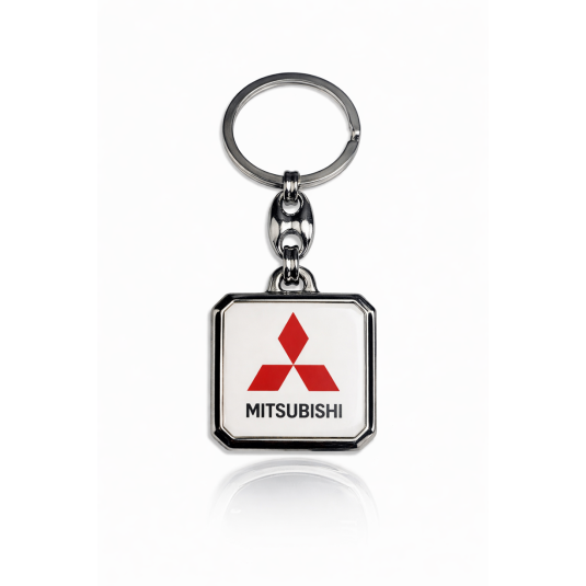 Ключодържател Mitsubishi квадратен бял