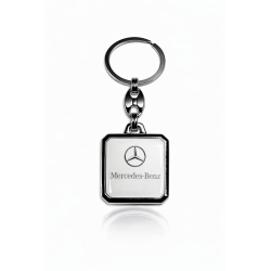 Ключодържател от смола Mercedes квадратен бял