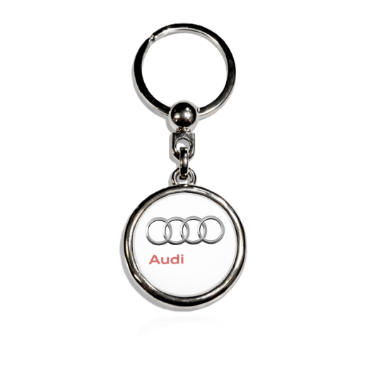 Ключодържател от смола Audi кръгъл бял надпис на страната