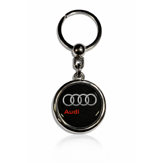 Ключодържател смолен Audi кръгъл черен надпис на страната