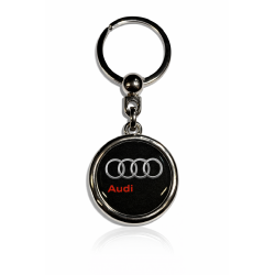 Ключодържател смолен Audi кръгъл черен надпис на страната