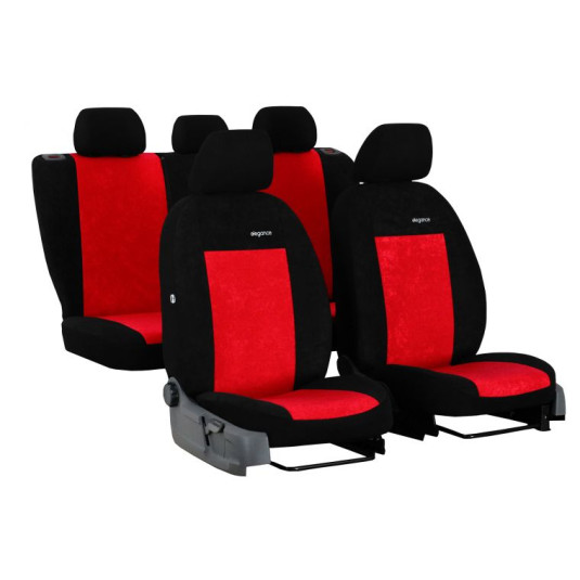Poťahy pre RENAULT CLIO 3dverové III (2005-2013) Elegance (velour-velour) červená (vyp)