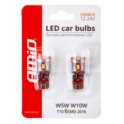 LED крушки CANBUS 2016 6SMD T10 W5W W10W White White 12V/24V