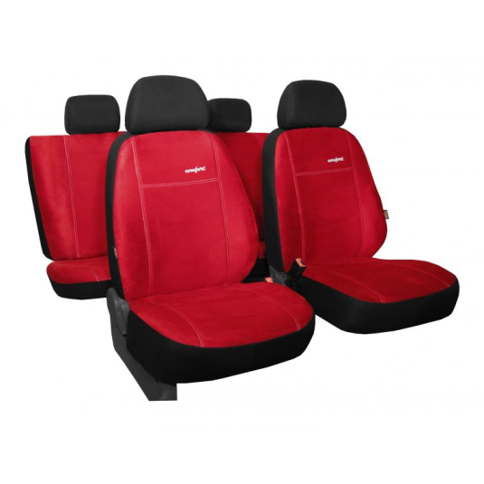 Poťahy pre SEAT LEON II (2005-2012) Comfort (Alcantara) červená (vyp)