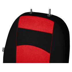 Autopoťahy Tuning 100% červeno-čierne (velour-textil)
