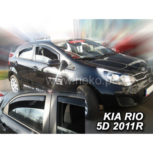 Дефлектори KIA Rio 5D (+задни) HB (2011-2017)