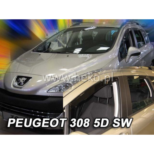 Дефлектори PEUGEOT 308 5D (+задни) HB (2007-2013)