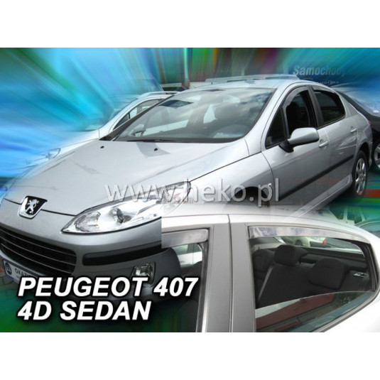 Дефлектори PEUGEOT 407 4D (+задни) Sedan (2004-2010)