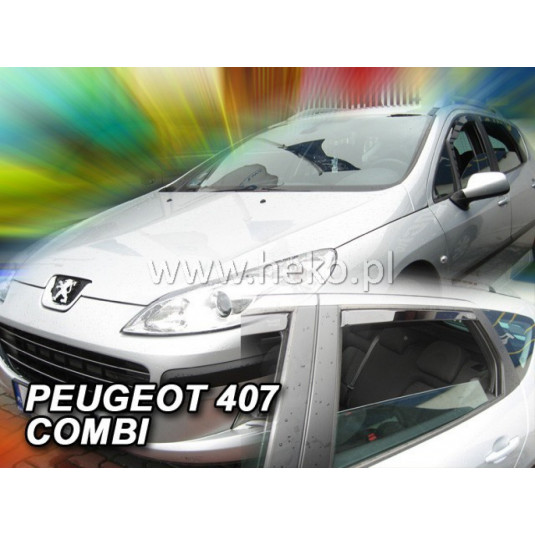 Дефлектори PEUGEOT 407 4D (+задни) SW (2004-2010)